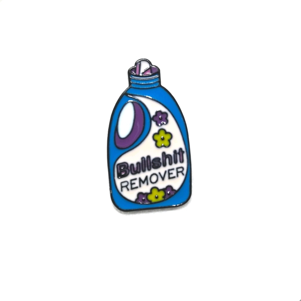 Bullshit Remover Detergent Bottle Enamel Pin badge